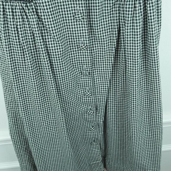 Vintage M L Dress 90s Gingham Madras Plaid Patchwork Cottagecore Grunge Prairie - Picture 6 of 9